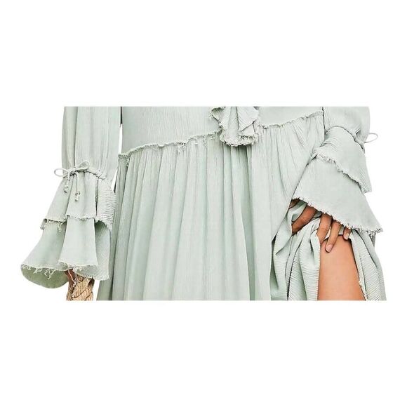 Free people Sweet Darlin Maxi Dress minted jade oversized small ruffle revolve - Picture 5 of 15